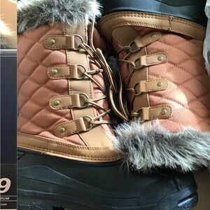 Magellan Outdoors Quilted Winter Boots - Brown and Black